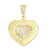 Brass Micro Pave Clear Cubic Zirconia Pendants KK-S510-31G-03-1