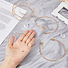 FIBLOOM 4Pcs 4 Styles Iron Three Loops Wire Wrap Bracelet Set BJEW-FI0001-19-3