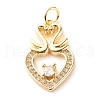 Brass Micro Pave Clear Cubic Zirconia Pendants ZIRC-P094-07G-RS-1