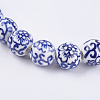Handmade Blue and White Porcelain Beads PORC-G002-28-3