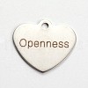Non-Tarnish Stainless Steel Heart Pendants STAS-L165-C11-1