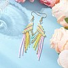 Nuggets Glass Seed Beaded Tassel Dangle Earrings EJEW-MZ00434-4