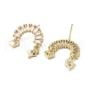 Rack Plating Brass Micro Pave Cubic Zirconia Stud Earring EJEW-C081-35G-2