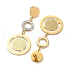 Vacuum Plating Golden 304 Stainless Steel Geometry Dangle Stud Earrings EJEW-D083-10A-G-2