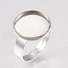 Tarnish Resistant 304 Stainless Steel Pad Ring Settings STAS-G173-19P-14mm-1
