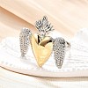 Gothic Style Brass Micro Pave Clear Cubic Zirconia Cuff Rings for Women RJEW-U051-02E-GP-2