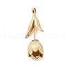 Three-Dimensional Flower Brass Pendants KK-V006-02G-04-2