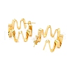 Rack Plating Brass Twist Wave Stud Earrings EJEW-P240-09G-2