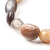 Natural Botswana Agate Beaded Stretch Bracelet BJEW-JB06988-04-5