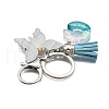 26Pcs Transparent Epoxy Resin & Transparent Acrylic & Faux Suede Tassel Keychain KEYC-JKC01202-03-4