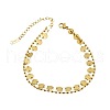 304 Stainless Steel Sequin Disc Link Chain & Ball Chain Double Layer Anklets for Women FS-WG0AA08-01-5