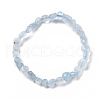 Natural Aquamarine Bead Stretch Bracelets X-BJEW-K213-54-2