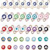  48Pcs 8 Colors Evil Eye Alloy Enamel European Beads ENAM-NB0001-50-1