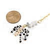 Halloween Theme Spider & Skull Dyed Synthetic Turquoise & Glass Seed Beads Pendant Decorations HJEW-MZ00282-03-3