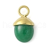 304 Stainless Steel Natural Green Onyx Agate(Dyed & Heated) Pendants STAS-L277-07G-05-1
