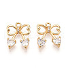 Brass Micro Pave Cubic Zirconia Charms KK-N261-87G-1