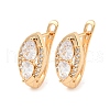 Brass Micro Pave Clear Cubic Zirconia Hoop Earrings EJEW-A107-09E-KCG-1