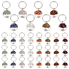 Alloy & Natural Gemstone Chip Keychains KEYC-AB00073-1