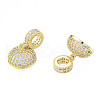 Brass Micro Pave Clear Cubic Zirconia Cord Ends KK-N227-103LG-1