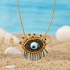 Woven Cord Glass Eye Pendant Women's Necklaces EY5817-1