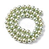 UV Plating Pearlized Glass Pearl Beads Strands GLAA-F128-01B-T14-4