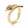 Snake Cubic Zirconia Cuff Ring for Her RJEW-C017-05G-RS-3
