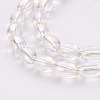 Electroplate Transparent Glass Beads Strands EGLA-T020-11-A02-3