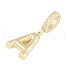 Brass Micro Pave Clear Cubic Zirconia Pendants KK-M289-01A-G-2