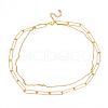 304 Stainless Steel Double Layer Necklaces NJEW-M183-01G-1