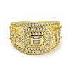 Brass Micro Pave Cubic Zirconia Cuff Rings for Women RJEW-E294-04G-02-2