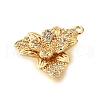 Brass Micro Pave Clear Cubic Zirconia Pendants KK-U065-02B-G-2