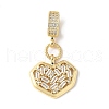 Brass Micro Pave Cubic Zirconia European Dangle Charms ZIRC-I071-10G-1