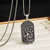201 Stainless Steel Oval with Engraved Constellation Pendant Necklaces for Men WG36A86-06-1