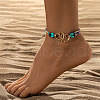 Double Heart Alloy Link Stretch Anklets WGCB0A2-11-1