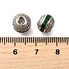 Round Brass Micro Pave Cubic Zirconia Beads KK-L230-11P-01-3