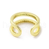 Real 18K Gold Plated Brass Micro Pave Cubic Zirconia Open Cuff Rings RJEW-M170-06G-02-3