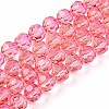 Baking Paint Transparent Glass Beads Strands X1-DGLA-A035-T8mm-A01-1