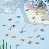 Faceted Glass Faceted Round Charms with Golden Tone Brass Loops PALLOY-HY00009-4