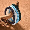 Faceted Opaque Solid Color Crystal Glass Rondelle Beads Stretch Bracelets BJEW-F072-M-5
