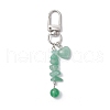 Heart Round Natural Green Aventurine Pendant Decorations HJEW-JM03194-04-2