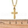 304 Stainless Steel Cross Pendant Necklaces for Women Men NJEW-Z063-02G-3