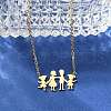 304 Stainless Steel Family Pendants Necklaces for Women NJEW-A045-11G-3