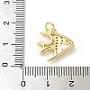 Brass Micro Pave Clear Cubic Zirconia Pendants KK-U046-02G-04-3
