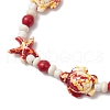 Starfish & Turtle Synthetic Turquoise Dyed Beads Stretch Bracelets for Women BJEW-JB11920-01-3