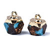 Assembled Synthetic Bronzite and Turquoise Charms G-N330-47C-3
