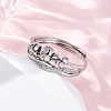 Brass Micro Pave Clear Cubic Zirconia Finger Rings for Women Ease Anxiety RJEW-S624-05P-02-2