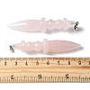 Natural Rose Quartz Pendants G-C187-02E-3