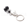Glass & Tibetan Style Alloy Keychain KEYC-MZ00037-04-4