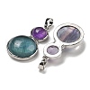 Natural & Synthetic Mixed Gemstone Pendants G-G147-06P-3