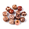 Printed Natural Wood Beads WOOD-N018-07-1